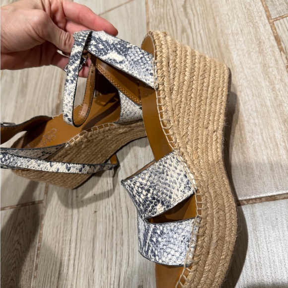 Women's Snakeskin Wedge Sandals Franco Sarto - Picture 6 of 7